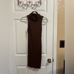 SHEIN Brown turtle neck dress